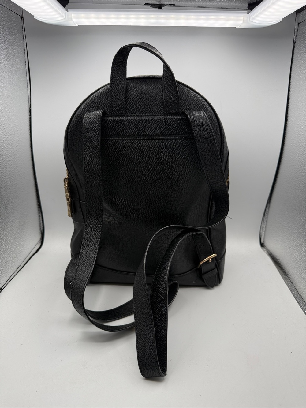 COACH Black Leather Mini Backpack with Front Zip Pocket S16 - Picture 2 of 7
